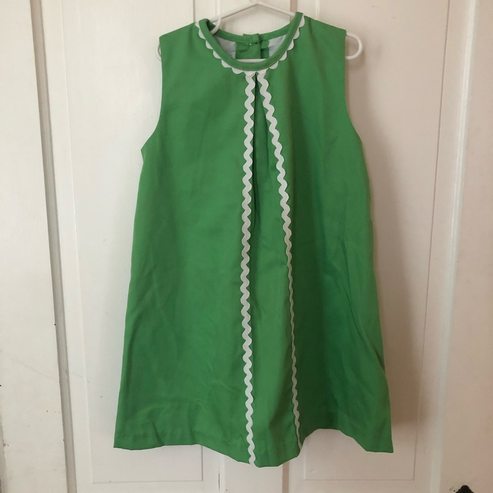 Girls sz 8 little English green shift dress